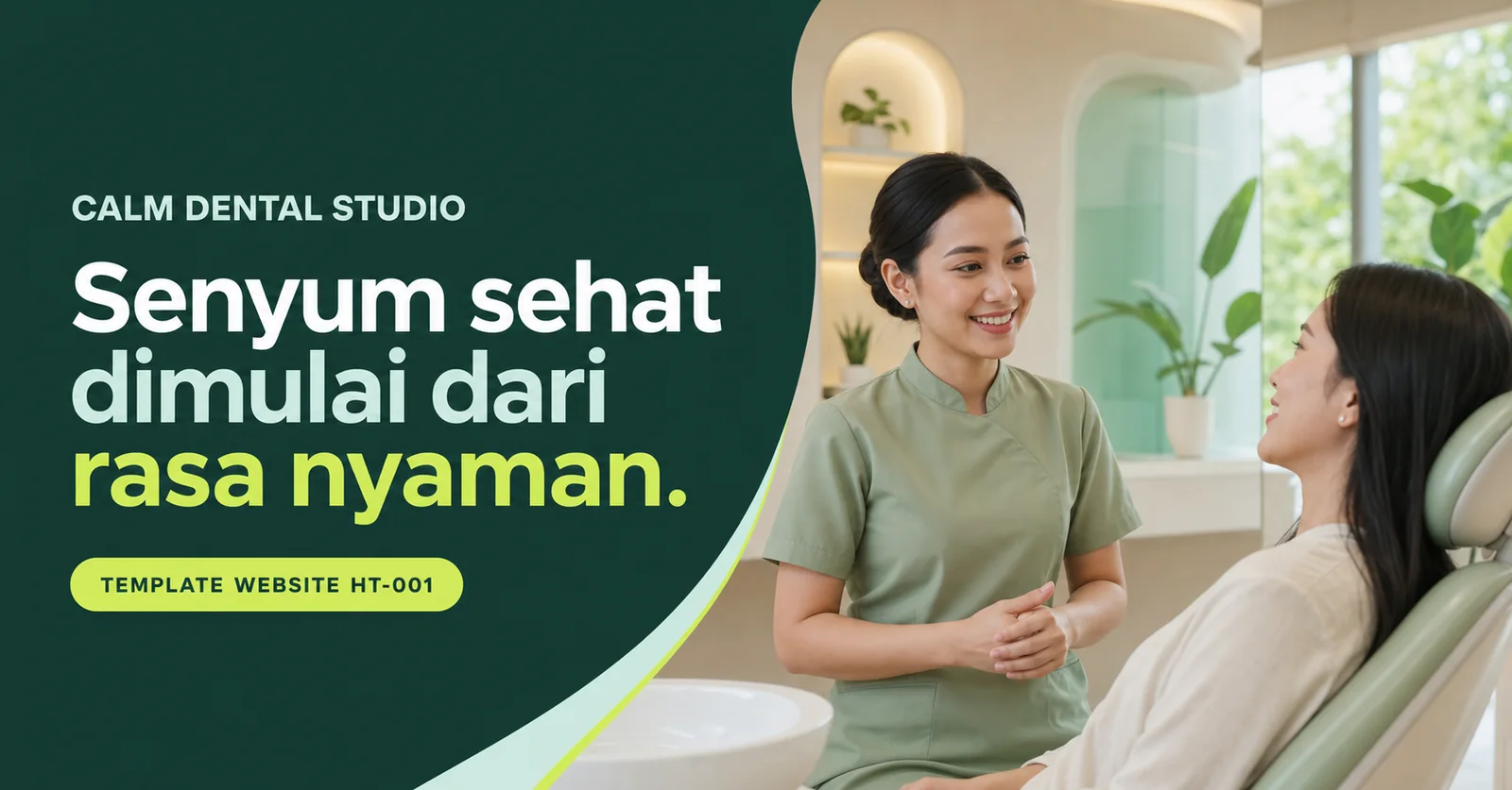 Tampilan utama demo website Klinik Gigi Calm