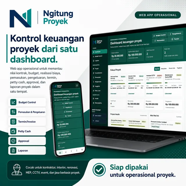 Tampilan aplikasi Ngitung Proyek